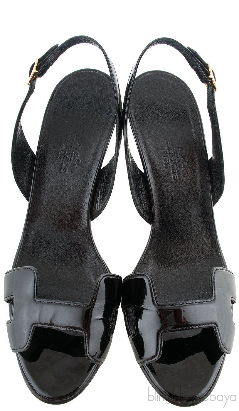 H night 90 Black Patent Heels