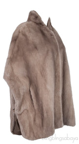 Light Brown Mink Fur Poncho