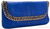 Blue Electric Python Clutch