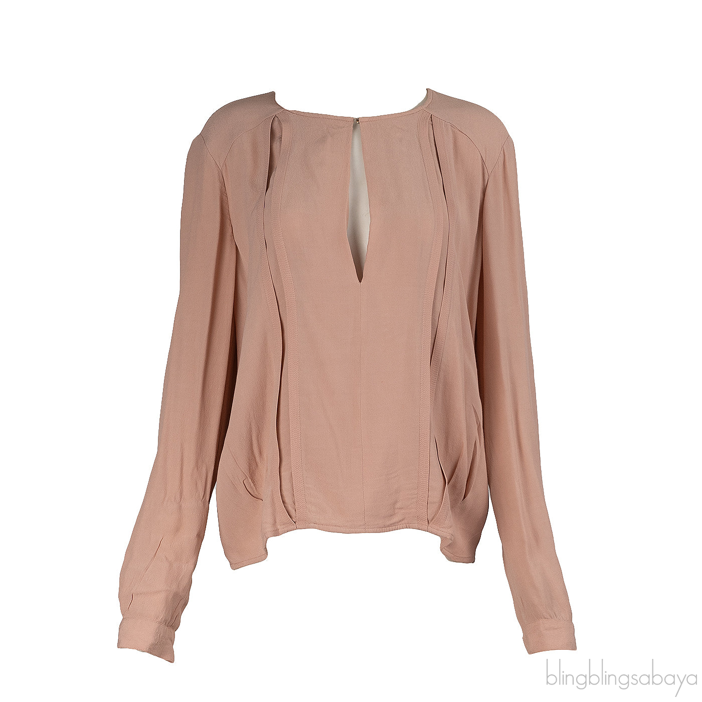 Diane von Furstenburg Peach Long Sleeve Blouse