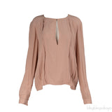 Diane von Furstenburg Peach Long Sleeve Blouse