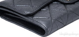 2.55 Trifold Long Black Wallet