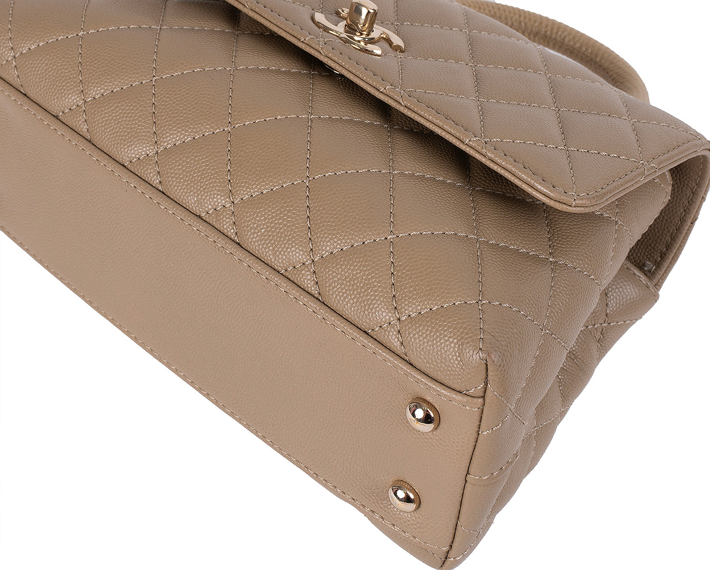 Chanel Coco Handle Caviar Beige Small Shoulder Bag