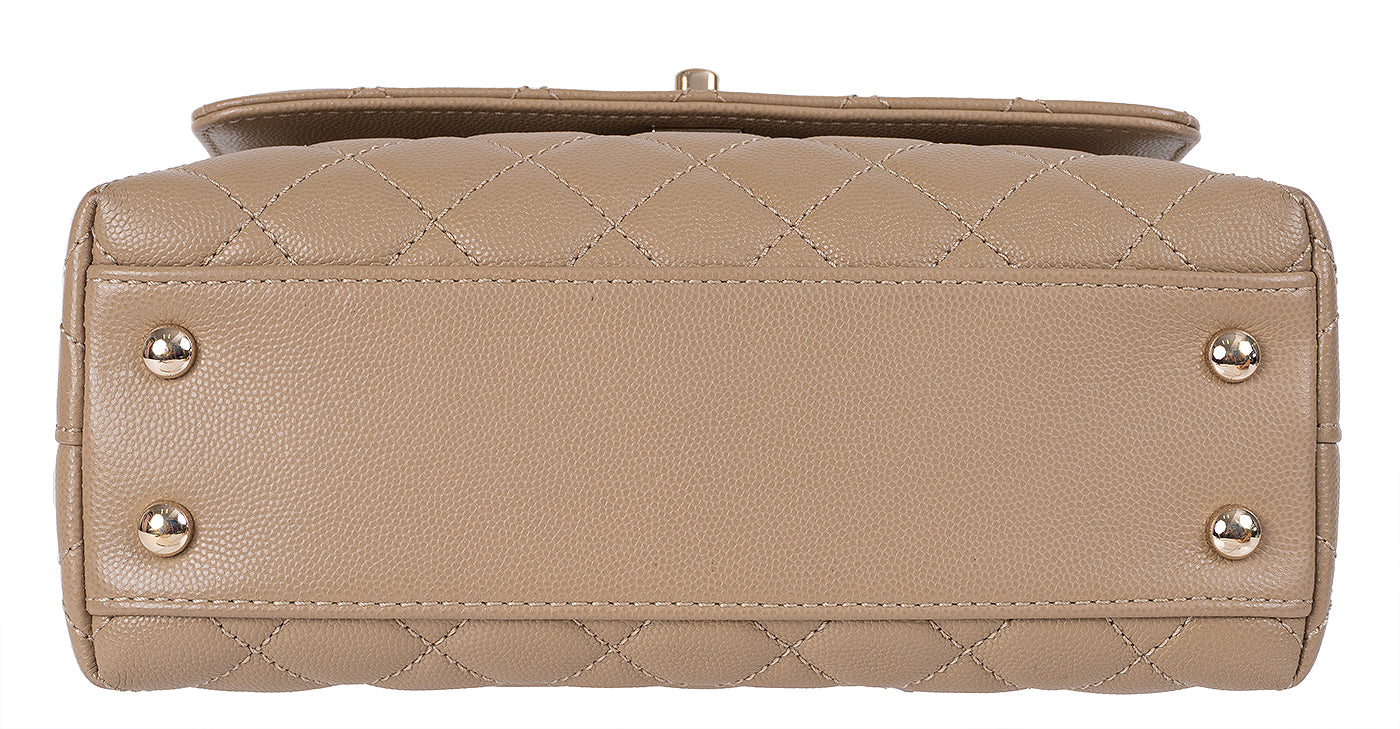 Chanel Coco Handle Caviar Beige Small Shoulder Bag
