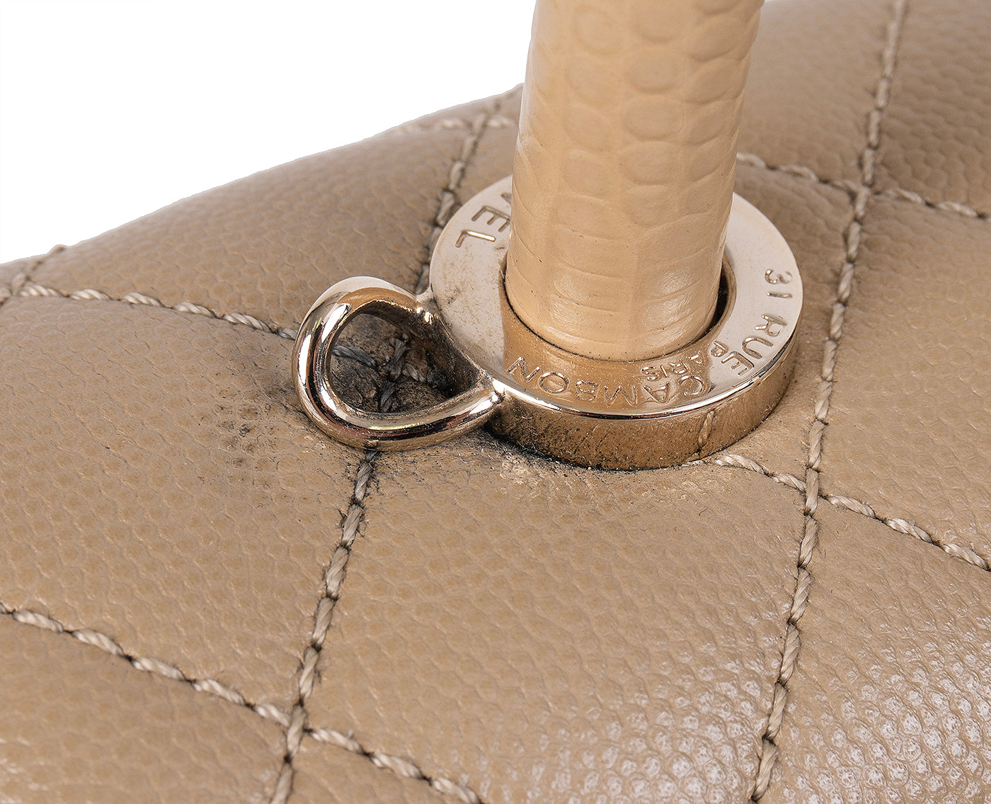 Chanel Coco Handle Caviar Beige Small Shoulder Bag