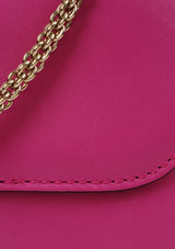 Valentino Garavani Fuchsia Glam Lock Rockstuds Shoulder Bag