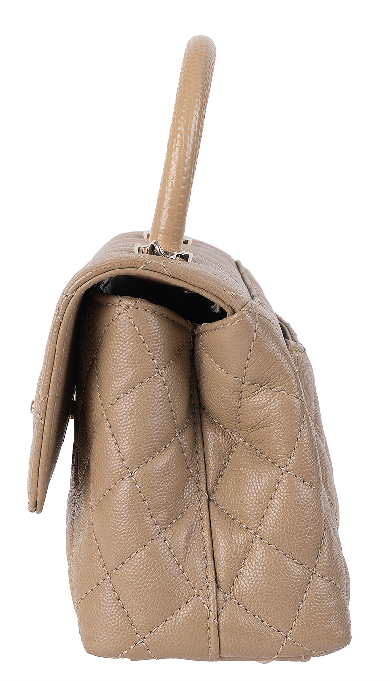 Chanel Coco Handle Caviar Beige Small Shoulder Bag