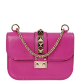 Valentino Garavani Fuchsia Glam Lock Rockstuds Shoulder Bag