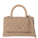 Chanel Coco Handle Caviar Beige Small Shoulder Bag