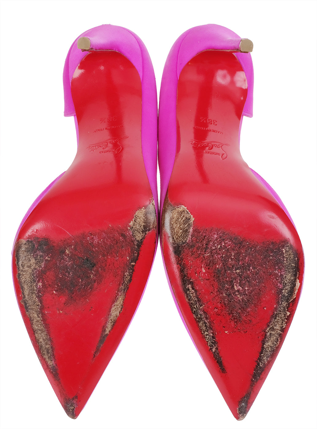 Christian Louboutin Fuchsia Satin Iriza Heels