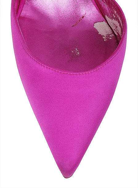 Christian Louboutin Fuchsia Satin Iriza Heels