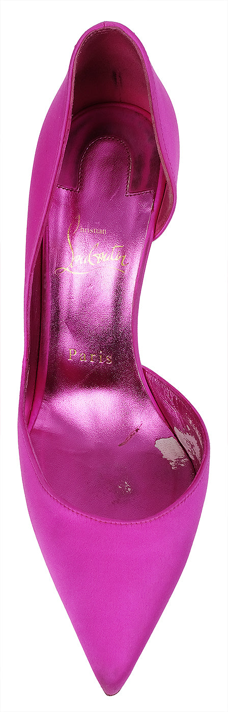 Christian Louboutin Fuchsia Satin Iriza Heels