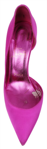 Christian Louboutin Fuchsia Satin Iriza Heels