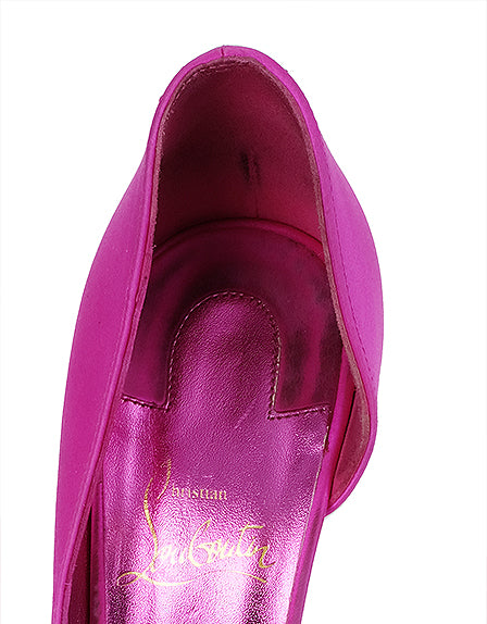 Christian Louboutin Fuchsia Satin Iriza Heels