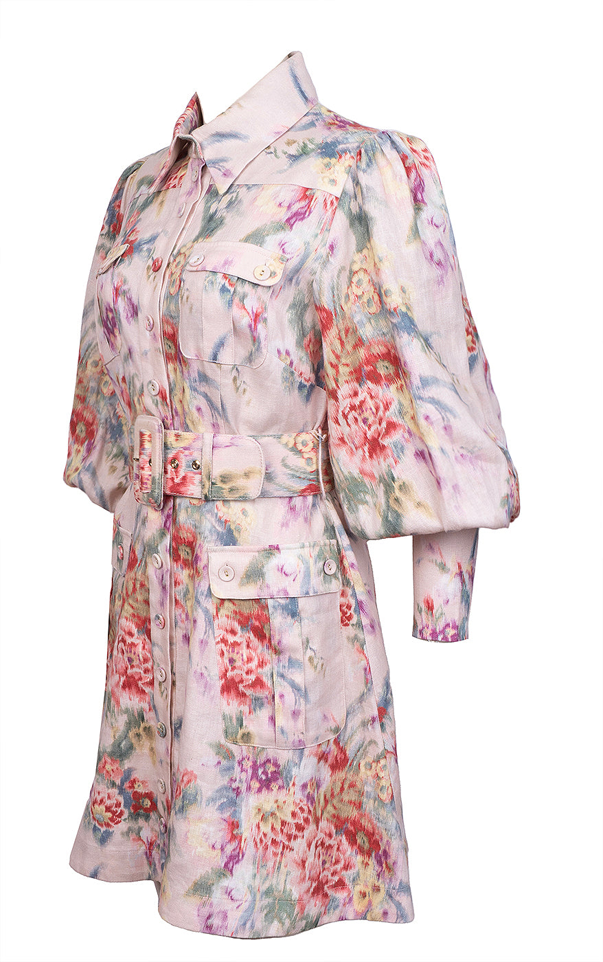 Zimmermann Wavelength Long-sleeved Mini Dress