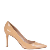 Gianvito Rossi Nude Patent Pointed Top Heels