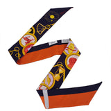Christian Dior Silk Multicolor Zodiac Print Twilly