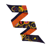 Christian Dior Silk Multicolor Zodiac Print Twilly