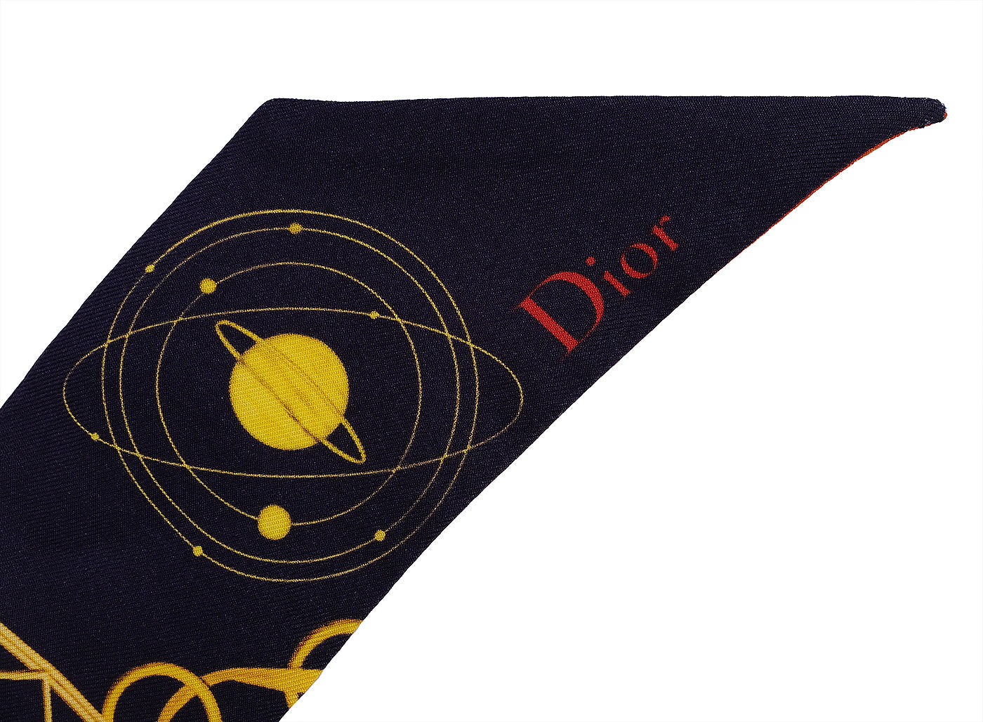 Christian Dior Silk Multicolor Zodiac Print Twilly