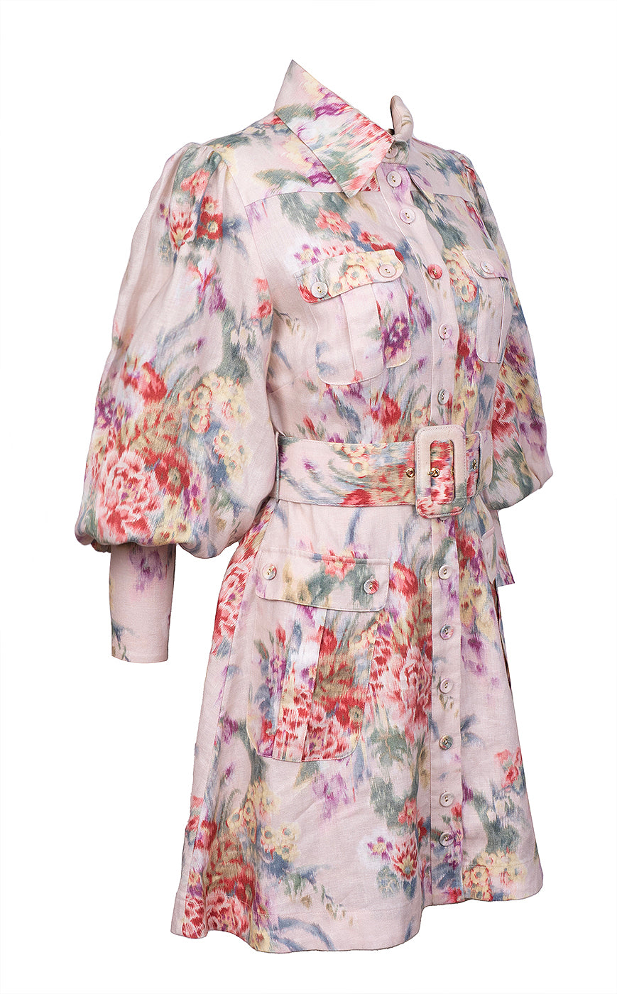 Zimmermann Wavelength Long-sleeved Mini Dress