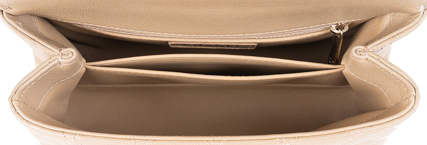 Chanel Coco Handle Caviar Beige Small Shoulder Bag