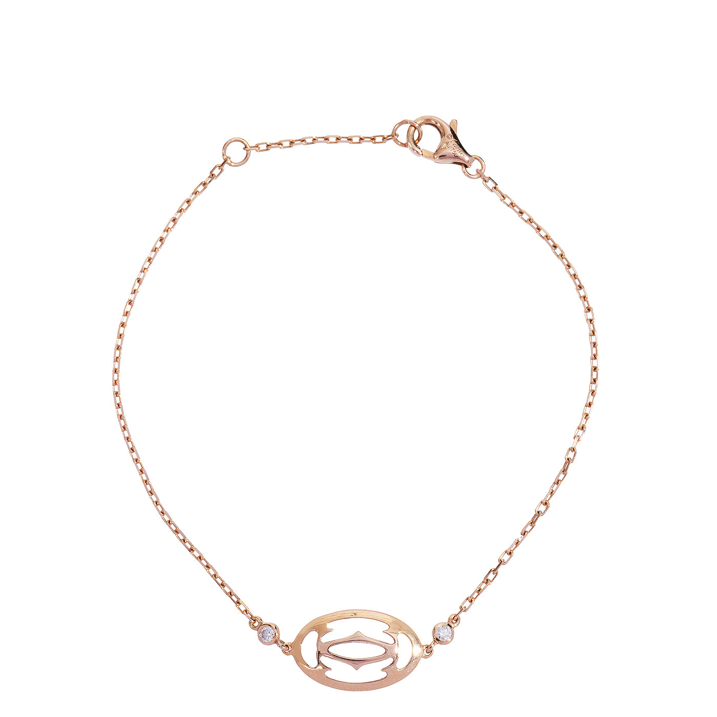 Cartier Double C Logo Diamond Bracelet 18K Gold
