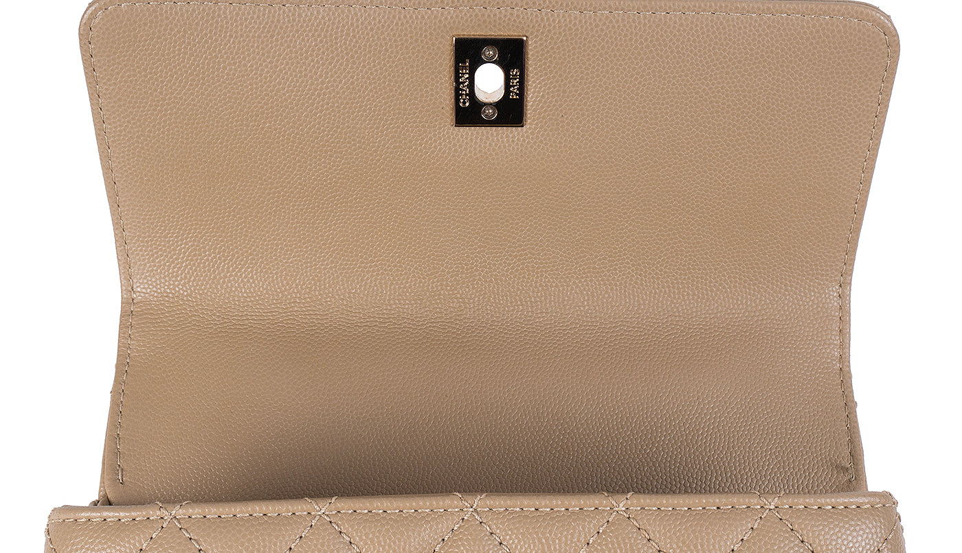Chanel Coco Handle Caviar Beige Small Shoulder Bag