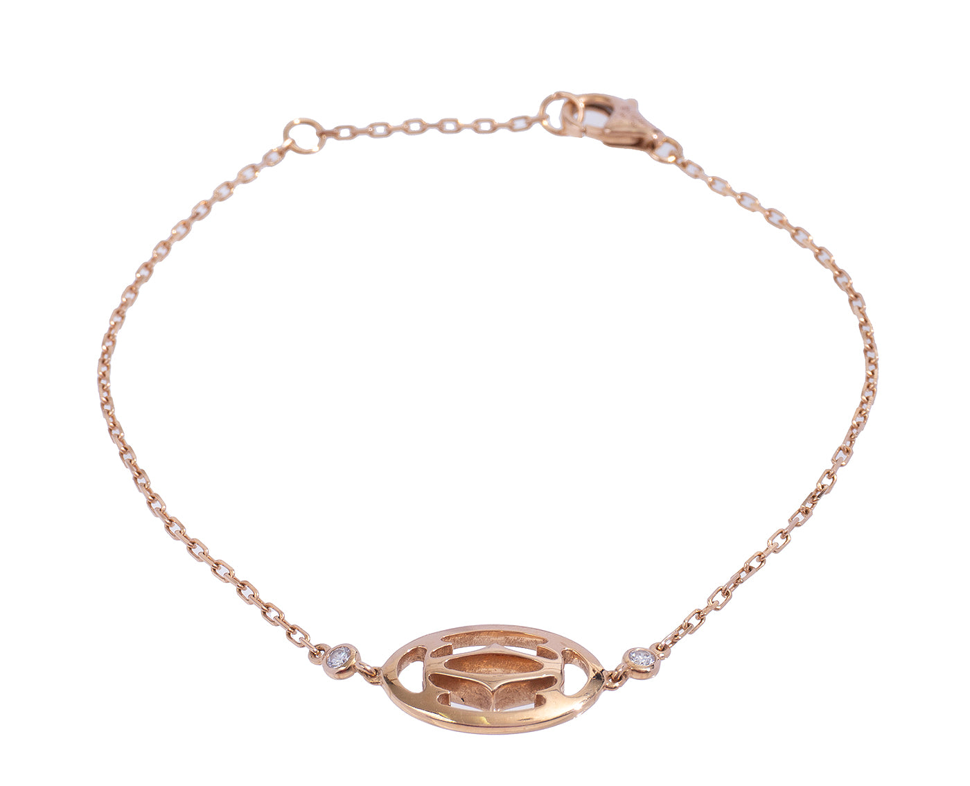 Cartier Double C Logo Diamond Bracelet 18K Gold