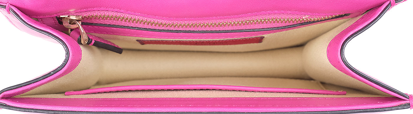 Valentino Garavani Fuchsia Glam Lock Rockstuds Shoulder Bag