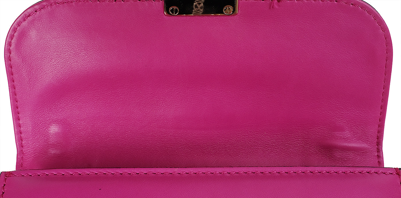 Valentino Garavani Fuchsia Glam Lock Rockstuds Shoulder Bag