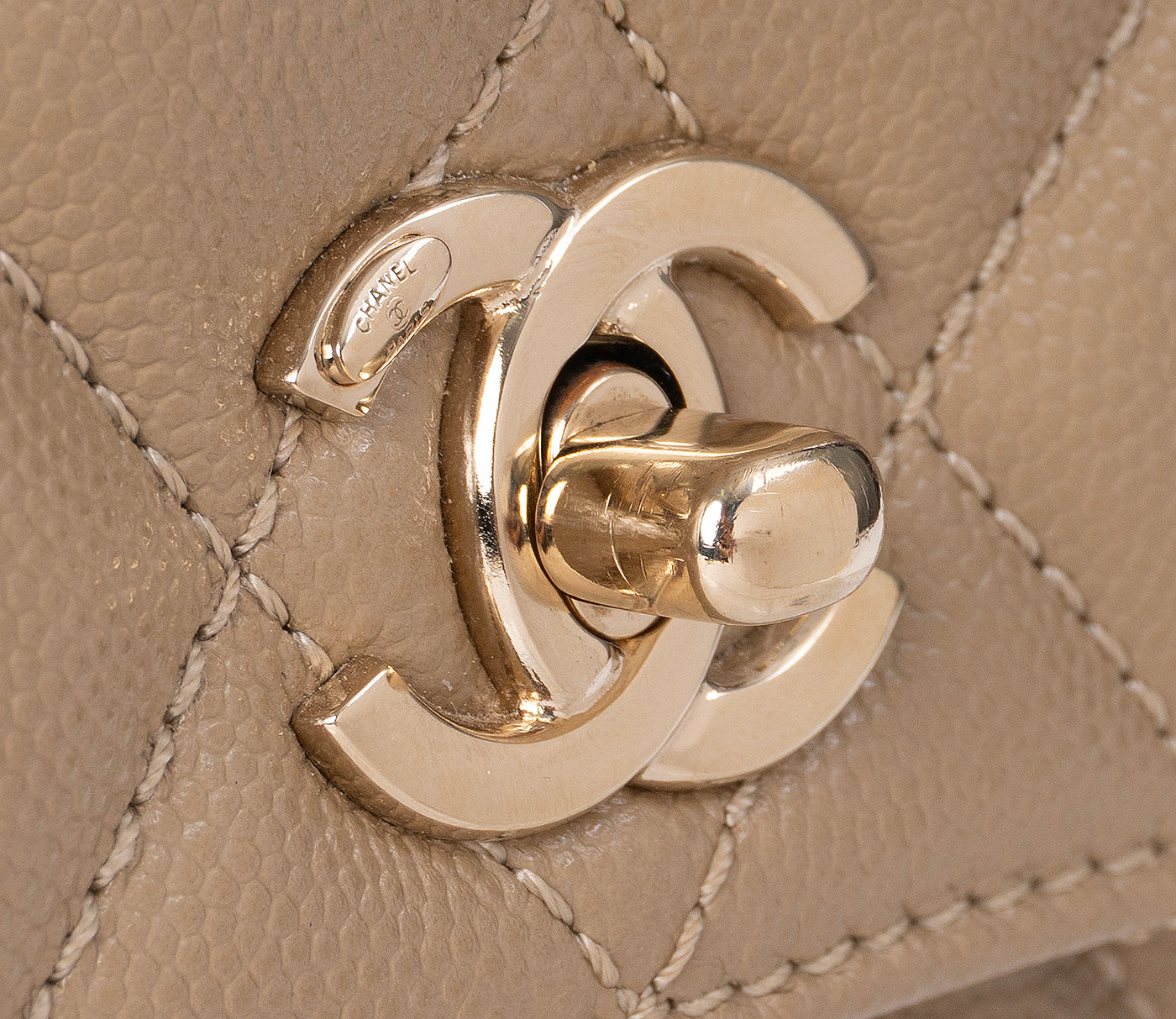 Chanel Coco Handle Caviar Beige Small Shoulder Bag