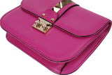 Valentino Garavani Fuchsia Glam Lock Rockstuds Shoulder Bag