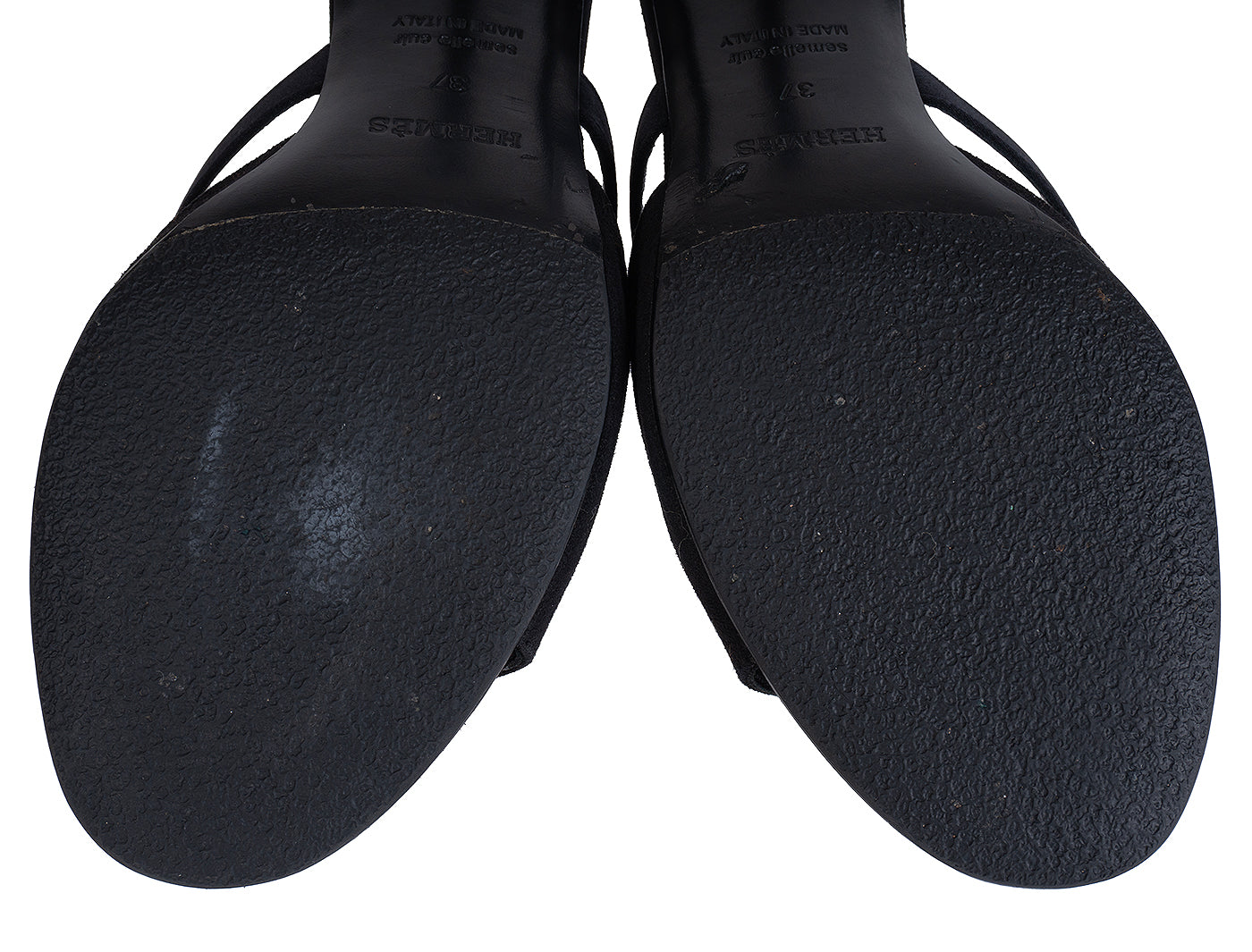 Hermes Black Suede Mule Sandals