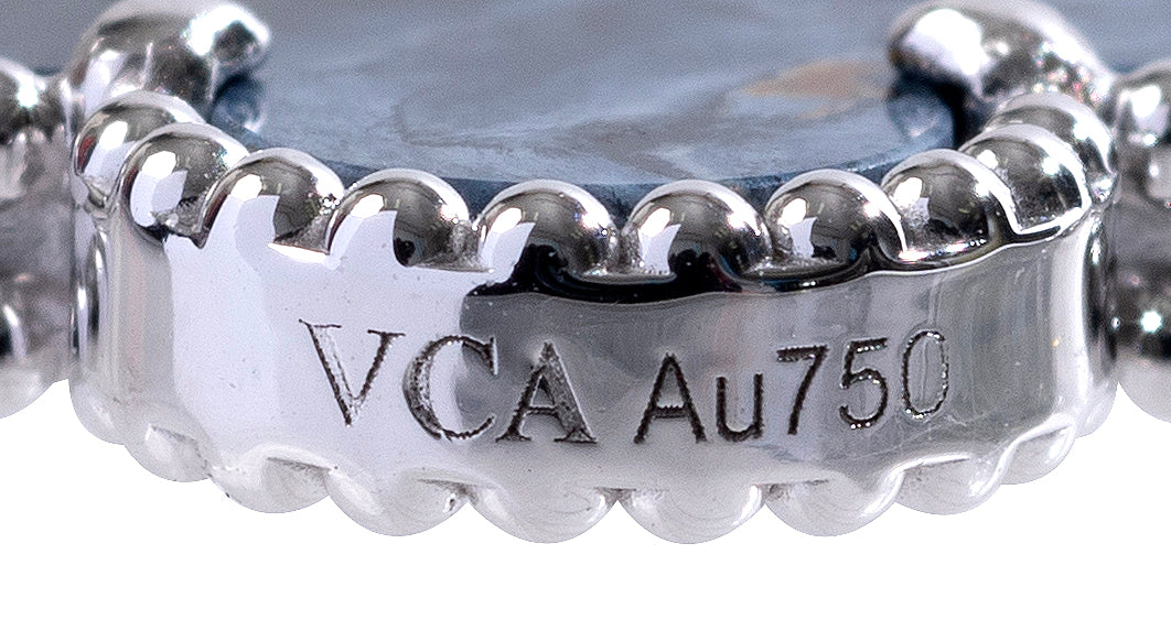Van Cleef & Arpels Vintage Alhambra 5 Motif Blue Pietersite White Gold Bracelet