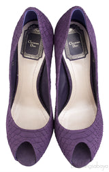 Purple Python Peep Toe Pump