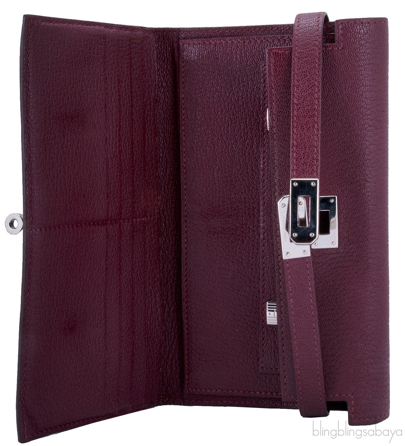 Kelly Long Wallet Chevre Burgundy