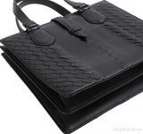 Bottega Veneta Black Intrecciato Leather & Python Handbag