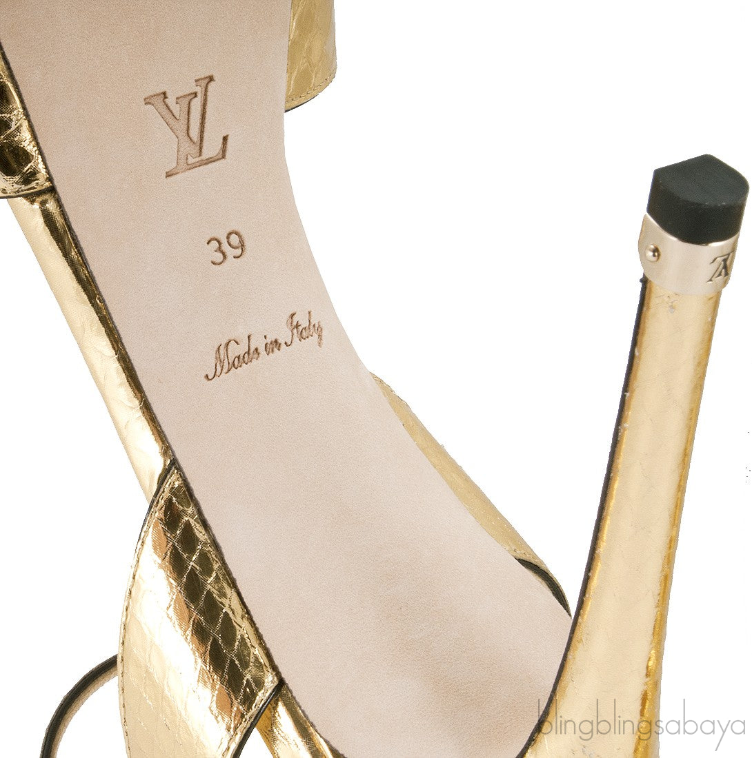 Gold Slingback Peep Toe Pump
