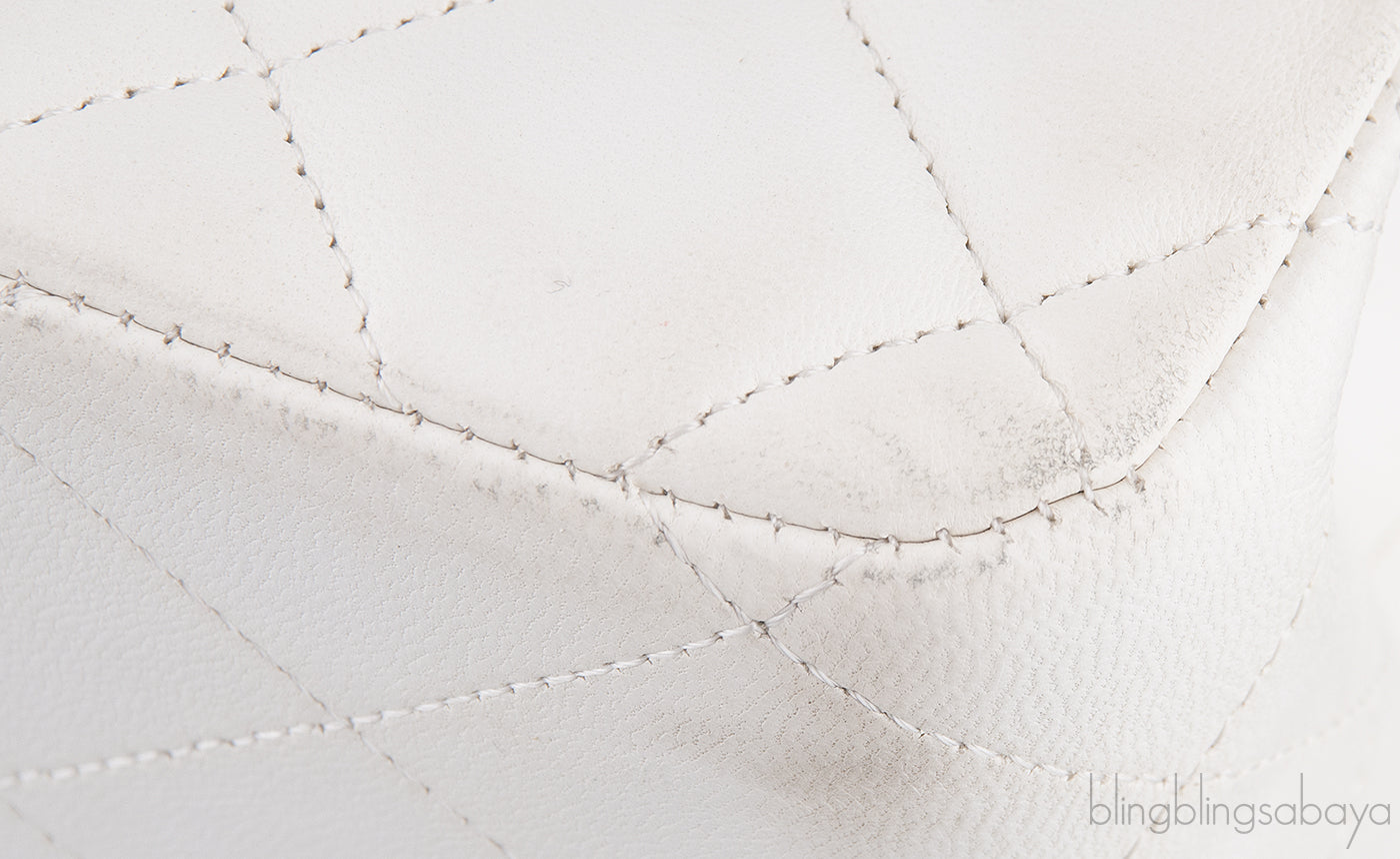 White Jumbo Flap Bag