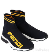 Black Knit Sock Logo Sneaker