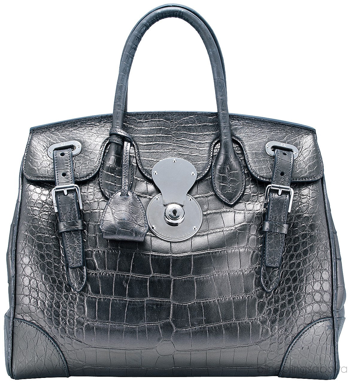 Ricky Metallic Silver Alligator Bag