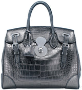 Ricky Metallic Silver Alligator Bag