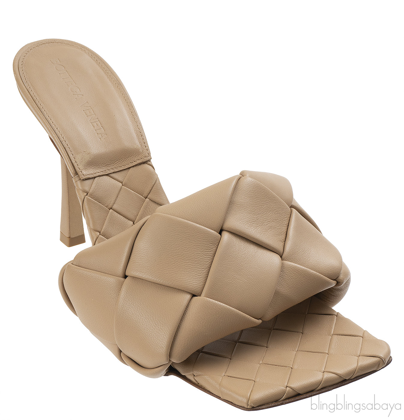 Bottega Veneta Nude Lido Intrecciato Square Toe Mule 38