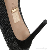 Black Crystal Embellished Heels