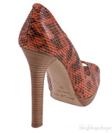 Python Orange Peep Toe