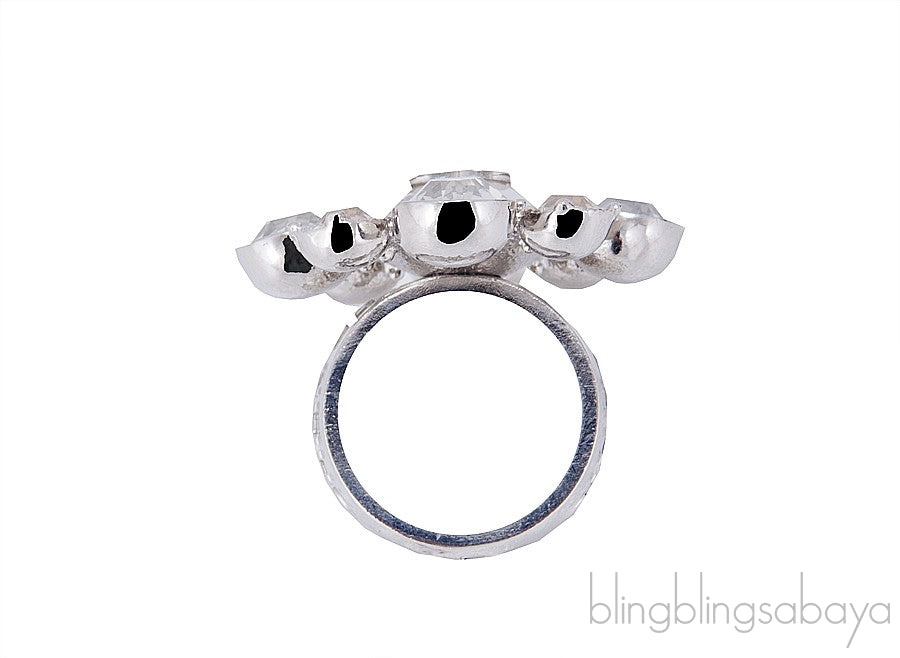 Flower Crystal CC Ring