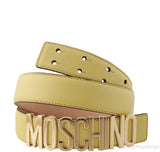 Yellow Logo Leather Belt