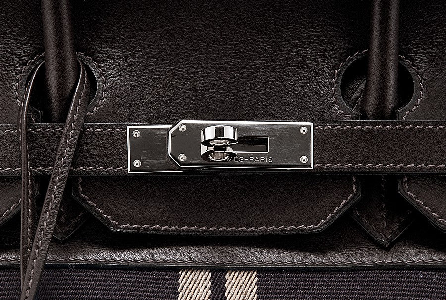 Birkin 35 Ebene Leather & Canvas