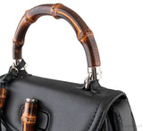 Black Bamboo Top Handle Bag