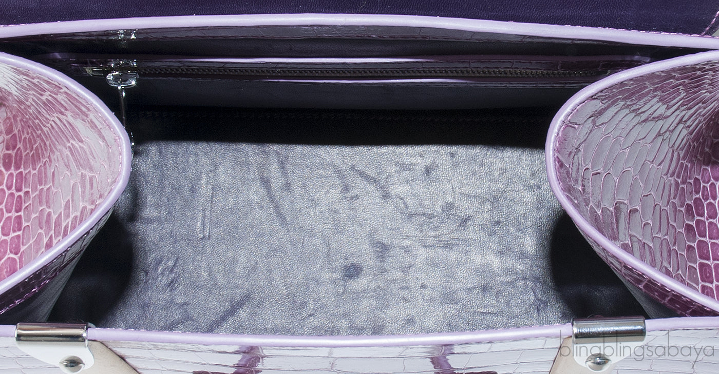 Saigon PM Purple Crocodile Bag